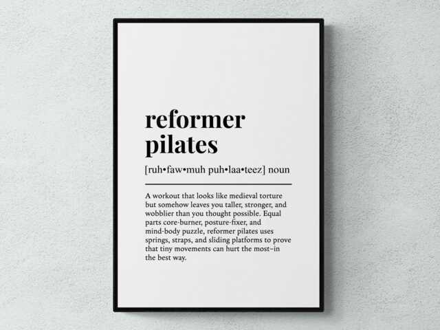 Reformer Pilates Funny Definition Hobby Gift Wall Art Print - image 1