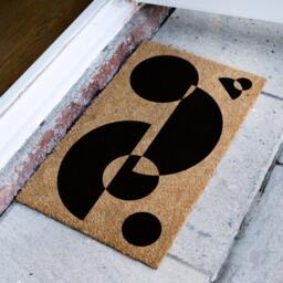 Abstract Front Door Decor - Housewarming Gift Custom Coir Doormat New Home Mid Century Modern Midcentury Rug - thumbnail 2