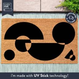 Abstract Front Door Decor - Housewarming Gift Custom Coir Doormat New Home Mid Century Modern Midcentury Rug - thumbnail 1
