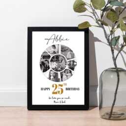 Personalised 25Th Birthday Photo Collage Print, Milestone Gift Wall Art - thumbnail 2