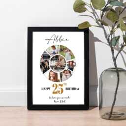 Personalised 25Th Birthday Photo Collage Print, Milestone Gift Wall Art - thumbnail 4