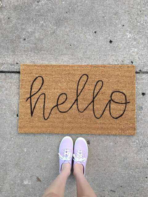 Doormat - Hello Doormat - Custom Coir Hello - Lettering - Personalized Porch - Porch Decor - image 1