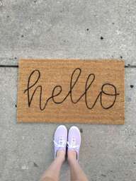 Doormat - Hello Doormat - Custom Coir Hello - Lettering - Personalized Porch - Porch Decor - thumbnail 1