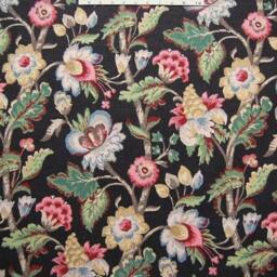 Scallop Valance, Elizabeth Floral Walnut Brown, Lined - Rose, Green, Blue, Gold, Cream - thumbnail 2