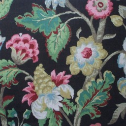 Scallop Valance, Elizabeth Floral Walnut Brown, Lined - Rose, Green, Blue, Gold, Cream