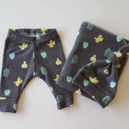 Cactus Swaddle Blanket & Newborn Hat Set. Gender Neutral Take Home Leggings. Baby Shower Gift. Photo Prop. Set - thumbnail 4