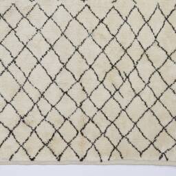 Handmade Beni Ourain Rug Beige Berber Rug With Brown Diamonds - thumbnail 2
