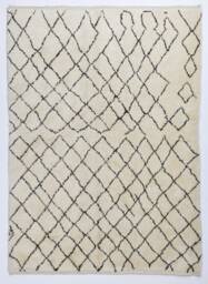 Handmade Beni Ourain Rug Beige Berber Rug With Brown Diamonds - thumbnail 1