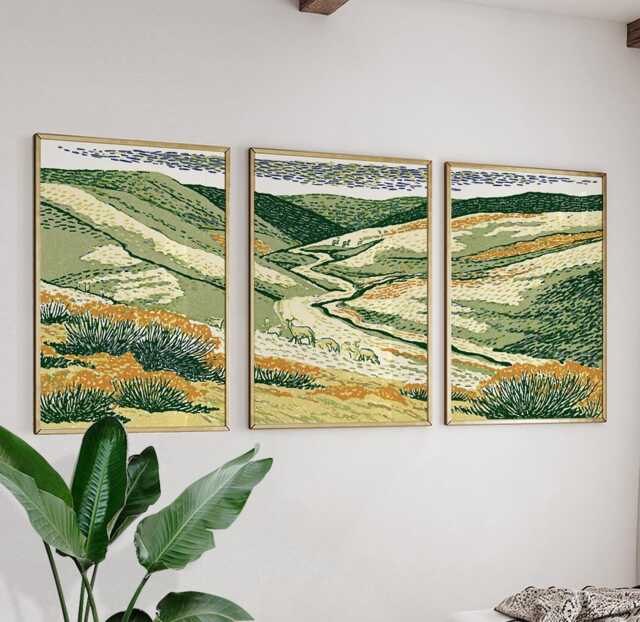 Sage Hills Poster Set, Countryside Wall Art, Landscape Prints - image 1