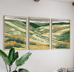 Sage Hills Poster Set, Countryside Wall Art, Landscape Prints - thumbnail 1
