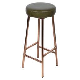 Copper Bar Stool With Leather Seat -'bertie C Hyde - thumbnail 2