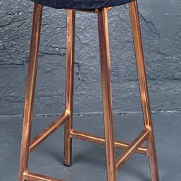 Copper Bar Stool With Leather Seat -'bertie C Hyde - thumbnail 4