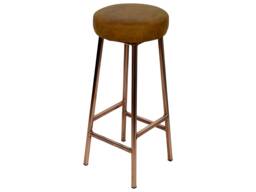 Copper Bar Stool With Leather Seat -'bertie C Hyde