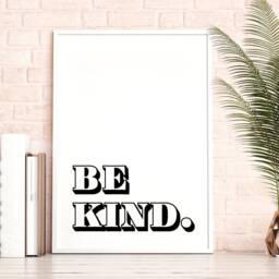 Bedroom Prints - Inspirational Quotes Home Wall Art Be Kind Funny Quote - thumbnail 2