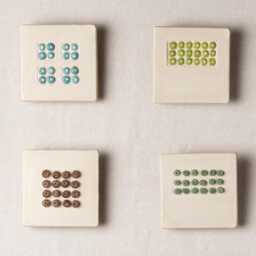 Mosaic Tile Wall Art Set Of 4, Mounted Art, 5 Inch Tiles - Made To Order Abacus - thumbnail 1