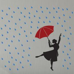 Dancing in The Rain Ballerina With Umbrella -Wall Decal Custom Vinyl Art Stickers - thumbnail 2
