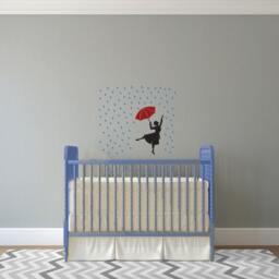 Dancing in The Rain Ballerina With Umbrella -Wall Decal Custom Vinyl Art Stickers - thumbnail 3