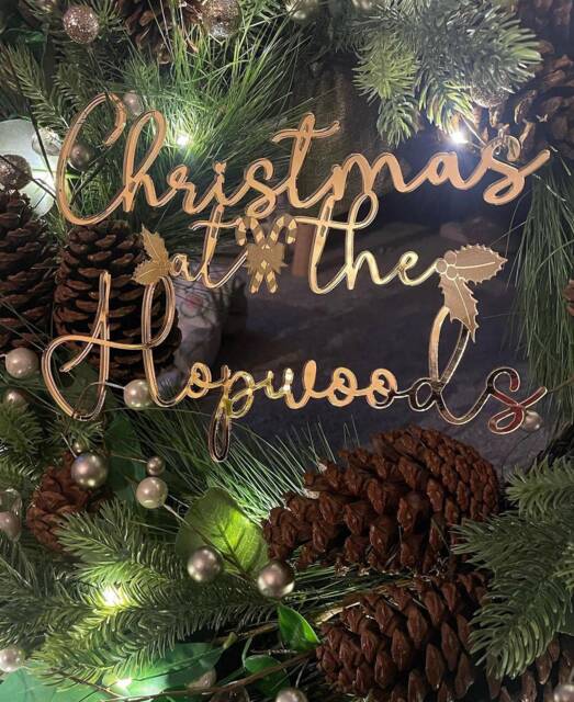 Personalized Christmas Wreath Sign - Birch Or Acrylic Centerpiece