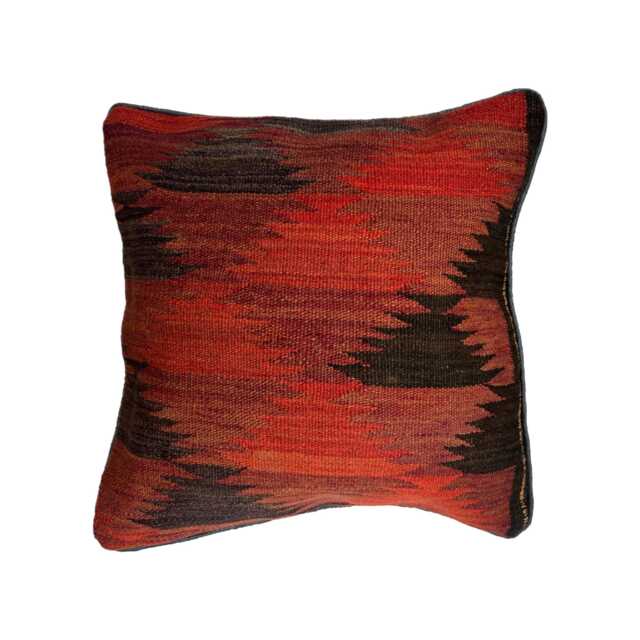 "Red Kilim Handwoven Afghan Vintage Carpet Cushion Cover, 45cm X 45cm, - 18"" 18" - image 1
