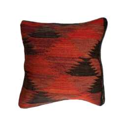 "Red Kilim Handwoven Afghan Vintage Carpet Cushion Cover, 45cm X 45cm, - 18"" 18" - thumbnail 1