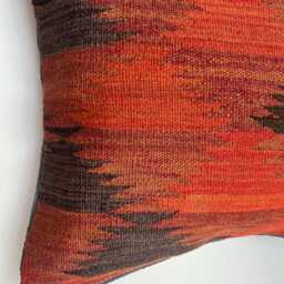 "Red Kilim Handwoven Afghan Vintage Carpet Cushion Cover, 45cm X 45cm, - 18"" 18" - thumbnail 3