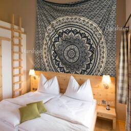 Golden Ombre Mandala Tapestry Queen Bedspread Boho Wall Hanging - Large Hippie Decor For Bedroom Yoga, Meditation Art Sofa Beach Throw - thumbnail 2