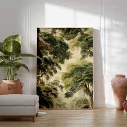 Forest Canopy Poster - Green Tree Ceiling Wall Art Vintage Woodland Nature Illustration - thumbnail 3