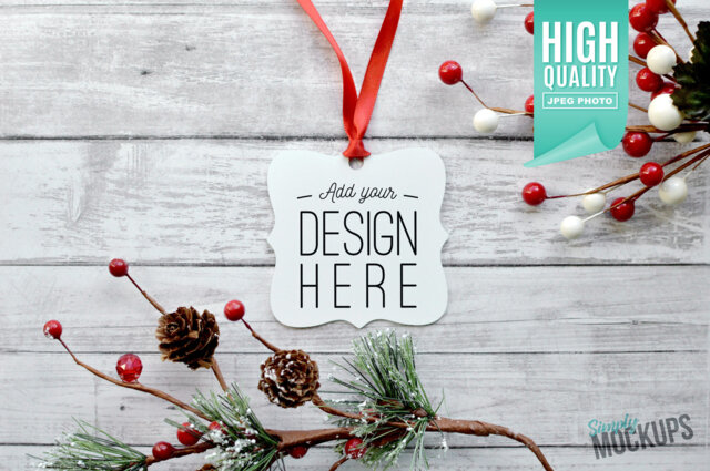 Prague Aluminum Christmas Ornament Mockup - High Quality Digital Download - image 1