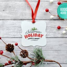 Prague Aluminum Christmas Ornament Mockup - High Quality Digital Download - thumbnail 2