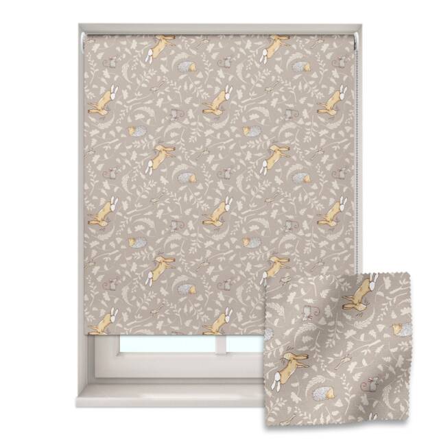 Grey Hedgehogs & Hares Roller Blind, Nursery Roller Blind, Guess How Much I Love You, Made To Measure, Blackout Blind - image 1