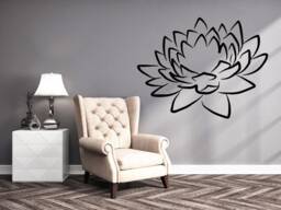 Lotus Flower - Wall Decal Yoga Studio Mandala Vinyl Sticker Moroccan Namaste Home Boho Decor Bohemian Bedroom Art Chu1018 - thumbnail 1