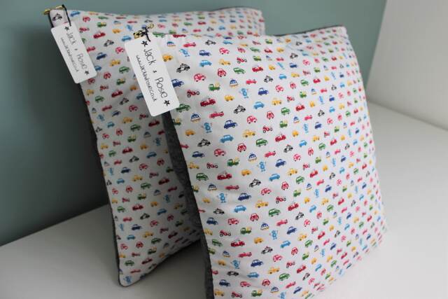 Cars & Robots Cushion Cover - Nursery/Children's Bedroom Variety Of Sizes - image 1