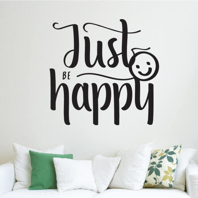 Just Be Happy Wall Decal Smile Motivation Quote Decor Sticker Art Vinyl Good Hose/Home Decoration Gift Idea - image 1