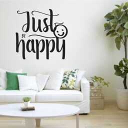 Just Be Happy Wall Decal Smile Motivation Quote Decor Sticker Art Vinyl Good Hose/Home Decoration Gift Idea - thumbnail 2