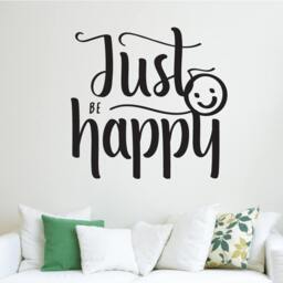 Just Be Happy Wall Decal Smile Motivation Quote Decor Sticker Art Vinyl Good Hose/Home Decoration Gift Idea - thumbnail 1