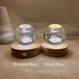 Custom Sea Turtle Night Light, 3D Glass Lamp, Double With Moon, Cute Baby Bedside Personalized Birthday Gift, Room Decor - thumbnail 3