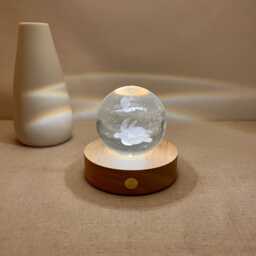 Custom Sea Turtle Night Light, 3D Glass Lamp, Double With Moon, Cute Baby Bedside Personalized Birthday Gift, Room Decor - thumbnail 4