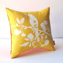 Yellow Blooming Blossom-Mini 10.5 Inches Square Pillow - thumbnail 2