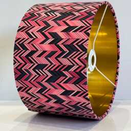 Handmade By Order Luxury Pink Black Zigzag Geometric Chevron Pattern Drum Lamp Shade Pendant Light All Shapes & Sizes Available - thumbnail 3
