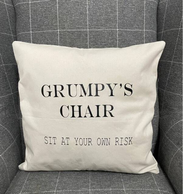 Personalised Chair Sit At Your Own Risk Cushion - image 1