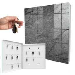 Gray Stone Key Cabinet For Home, Industrial Box, Minimalist Textures, Lovers Of Elegance & Simplicity - thumbnail 2