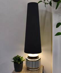 70cm Tall Black Velvet Slim Cone Lampshade - thumbnail 1