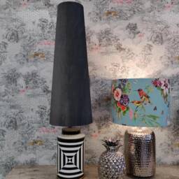 70cm Tall Black Velvet Slim Cone Lampshade - thumbnail 3