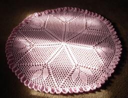 "New Handmade Crocheted ""Spring Surprise"" Circular Baby Blanket/Afghan in Pale Pink - 41" - thumbnail 1