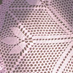 "New Handmade Crocheted ""Spring Surprise"" Circular Baby Blanket/Afghan in Pale Pink - 41" - thumbnail 2