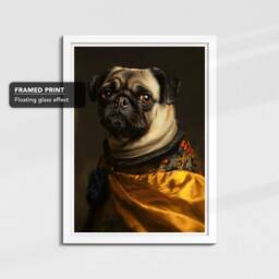 French Bulldog By Johannes Vermeer Framed Poster & Print Canvas Wall Decor Art Painting Bedroom Home Living Room Funny Animal Gift - thumbnail 3