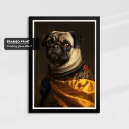 French Bulldog By Johannes Vermeer Framed Poster & Print Canvas Wall Decor Art Painting Bedroom Home Living Room Funny Animal Gift - thumbnail 2