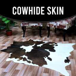 Authentic Large Brown & White Cowhide Rug - Statement Piece For Sophisticated Decor - 54x47 Inches - thumbnail 4