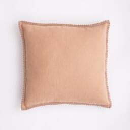 Linen Pillow Cover. Washed Linen Pillowcase With Pom-Poms. Stylishe Custom Size Pillow For Living Room - thumbnail 2