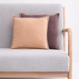 Linen Pillow Cover. Washed Linen Pillowcase With Pom-Poms. Stylishe Custom Size Pillow For Living Room - thumbnail 3